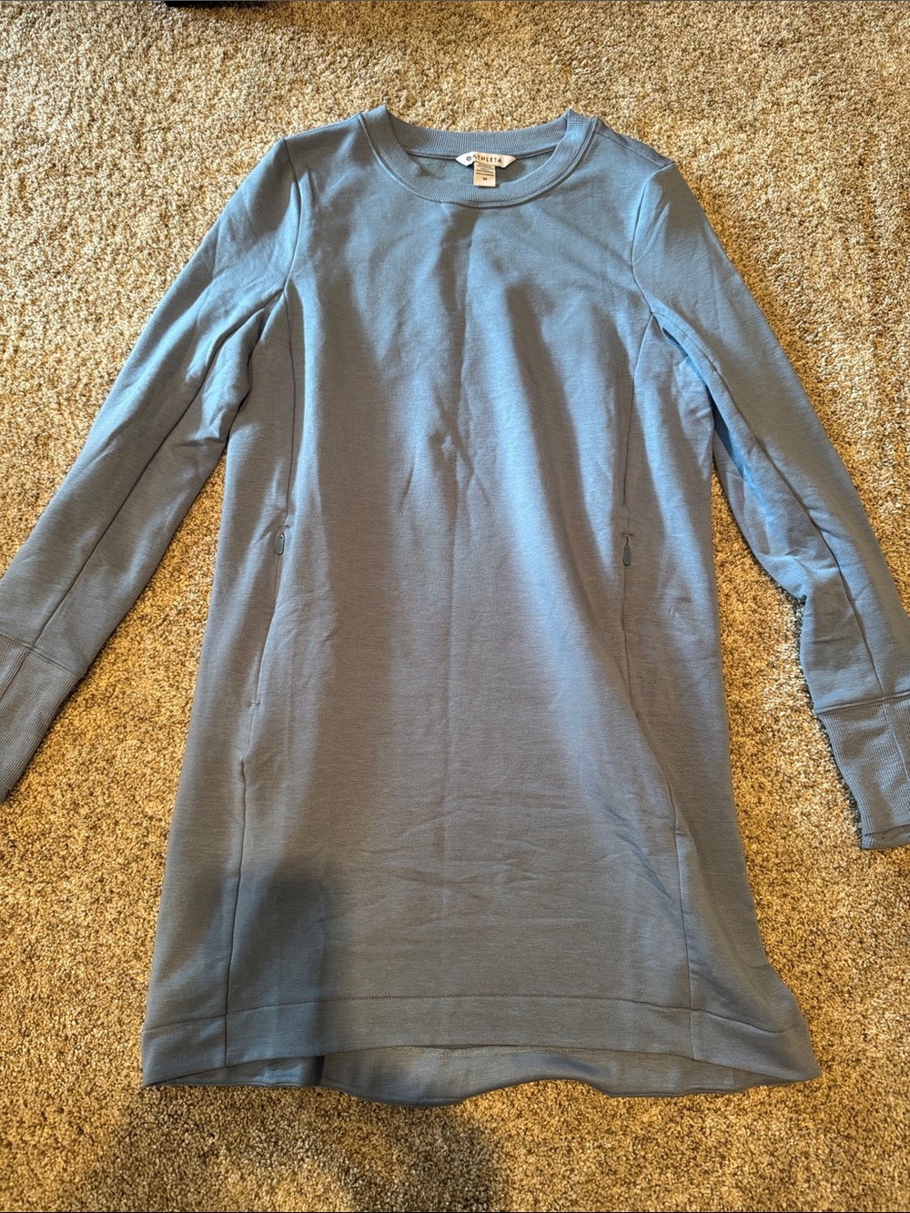 Athleta Dusty Blue Long-Sleeve Tunic Dress